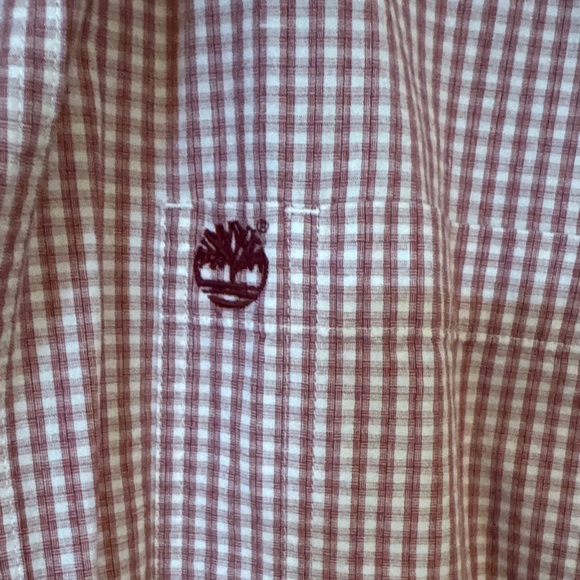 Timberland Men's Red Plaid Button Down Shirt - Picture 3 of 6